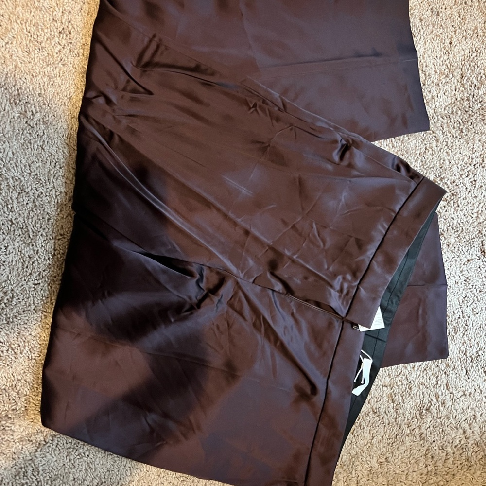 BOSS burgundy satin pants